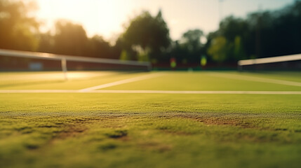 tennis court, photo showing the beauty of a sport lifestyle  - obrazy, fototapety, plakaty