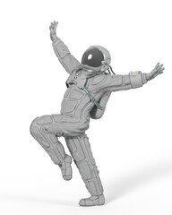 astronaut is happy and exploring