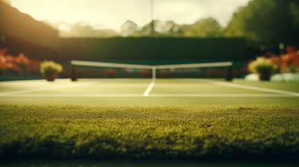 tennis court, photo showing the beauty of a sport lifestyle 