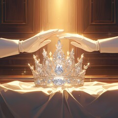 A Dazzling Crown, the Epitome of Elegance - Symbolizing Power and Prestige. - obrazy, fototapety, plakaty