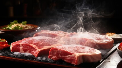 meat cooking copy space 3D photo realistic UHD Wallpaper