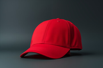 A stylish red baseball cap perfect for a day out in the sun black baseball cap Mockup for Product Design logo Placement and Branding concept