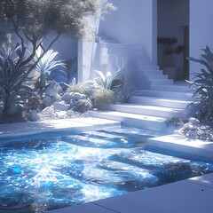 Relaxation Awaits: Discover the Ultimate Chic Terrace Escape With a Sparkling Pool and Stylish Steps