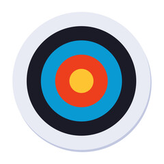 Archery Target - Flat Vector Illustration, Minimalist Style
