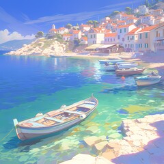 Fototapeta na wymiar Bright and Charming Bay of Kotor in Montenegro