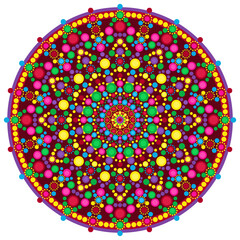 Mandala wit different colors ethnic ornament	