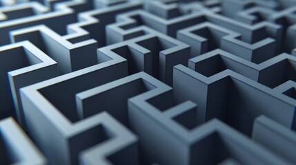 Geometric shapes forming an intricate maze, rendered in 3D style