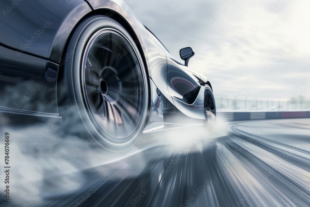 Poster drifting and racing concept. background with selective focus and copy space
