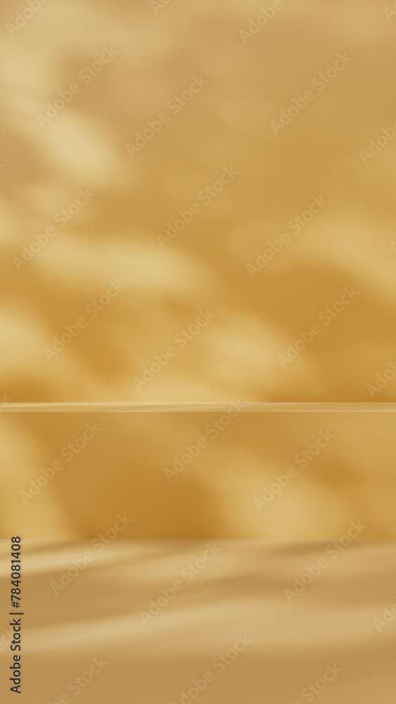 Poster artistic shadow from the window. 3d empty room. presentation commercial product, mockup vertical sce