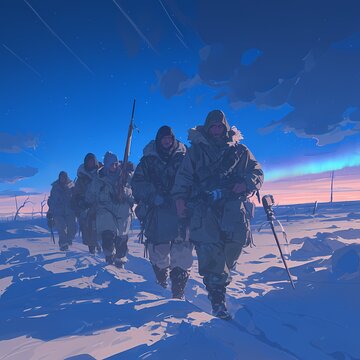 An adventurous team embarks on a daring journey in the icy tundra.