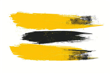 Yellow marker brush lines. Highlighter underline scribbles. Paint pen handdrawn strokes. Vector illustration of grunge freehand watercolor ink pencil marks vector icon, white background, black colour 