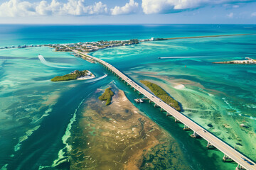 Seven Mile Bridge Florida Keys  - obrazy, fototapety, plakaty