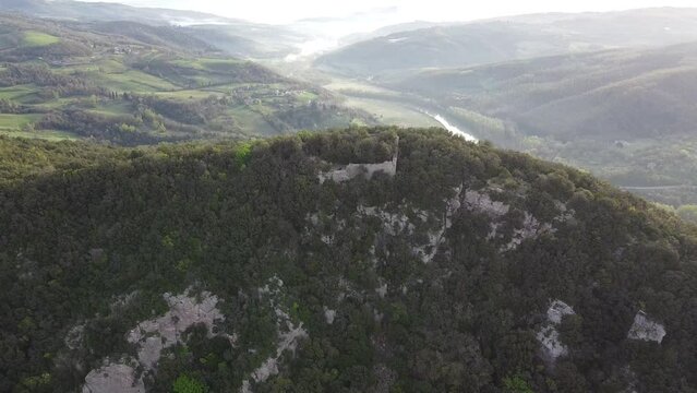 View of La Roccaccia, titignano, orvieto, italy, with a drone.
Landscape view.