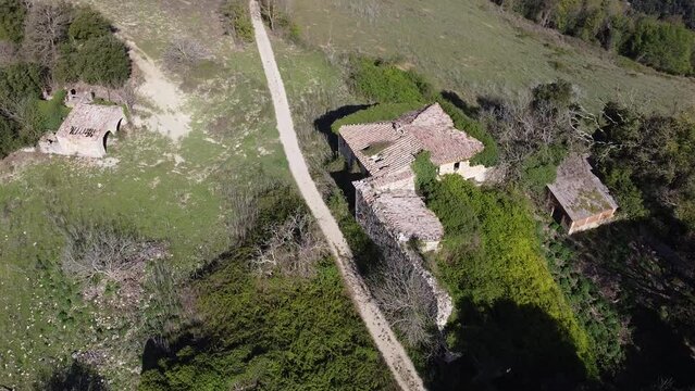 View of La Roccaccia, titignano, orvieto, italy, with a drone.
Landscape view.