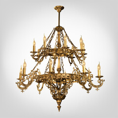 Vintage chandelier isolated on white background. Vector illustration EPS 10.