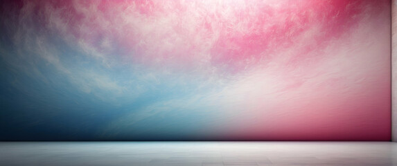 Naklejka premium A serene and dreamy pastel pink and blue cloudy sky exuding a calming and reflective mood