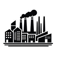 Obraz premium Industrial Factory Complex Silhouette