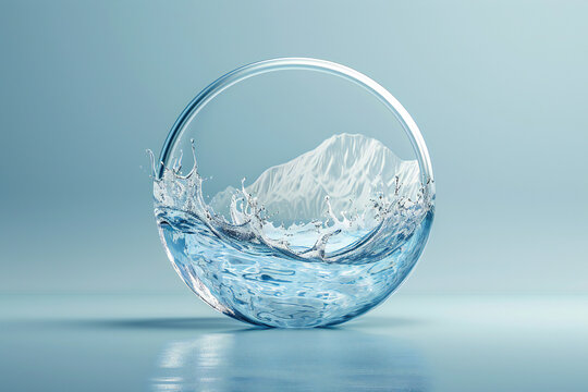 world ocean day background with water on blue backdrop