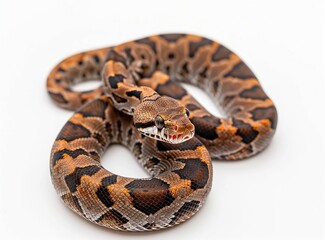 Obraz premium a very pretty snake on a white background with the tongue open