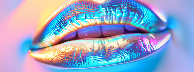 Iridescent Lips in Pastel Hues
