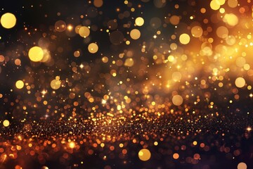 luxurious gold particle glitter background festive and glamorous celebration backdrop digital ilustration - obrazy, fototapety, plakaty