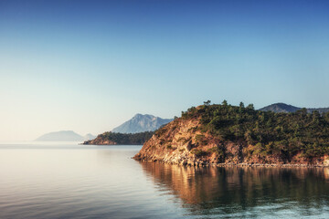 Panoramic view on sea coast. Turkey
