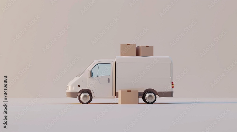 Poster a minimalist approach to delivery service in a 3d render ai generated illustration