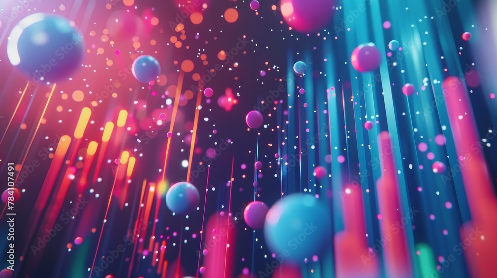 Poster a surreal 3d render of isolated financial graphs and charts floating in space ai generated illustrat