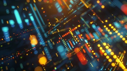 Obraz premium A surreal 3d render of floating graphics representing stock market trends AI generated illustration