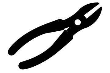 pliers silhouette vector art illustration 