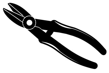 pliers silhouette vector art illustration 