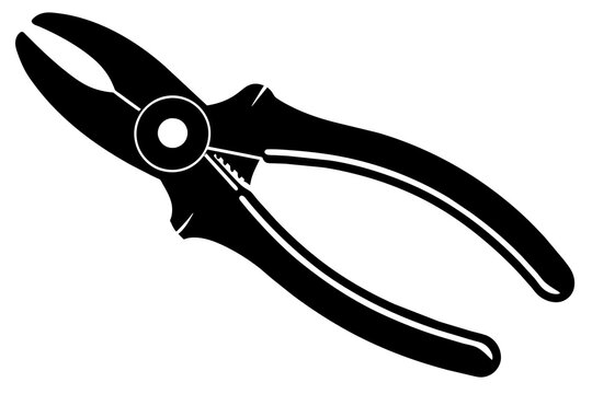 black pliers tool on white background clip art preview