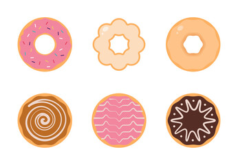 Gourmet Artisan Donut Set - Flat Vector Illustration 