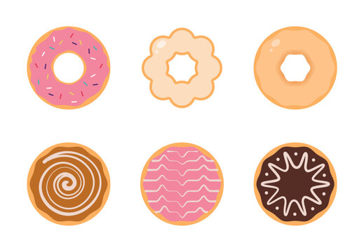 Gourmet Artisan Donut Set - Flat Vector Illustration 