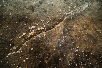Photo background texture of a fault in a salt mine.