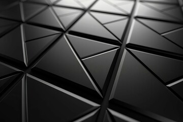 polished black 3d tile wallpaper with triangular futuristic blocks digital render digital ilustration - obrazy, fototapety, plakaty