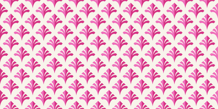 Wallpaper classic style of baroque, seamless pink and white damask pattern