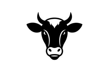 cow Head silhouette vector art illustration 
