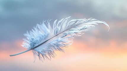 A whimsical isolated flying feather   AI generated illustration