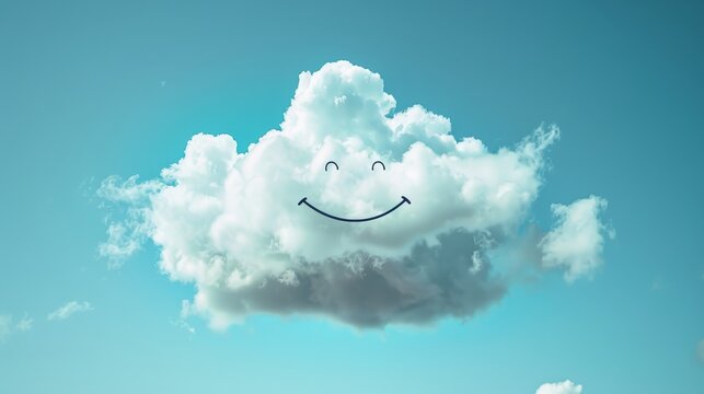 A whimsical cloud with a smiling face   AI generated illustration