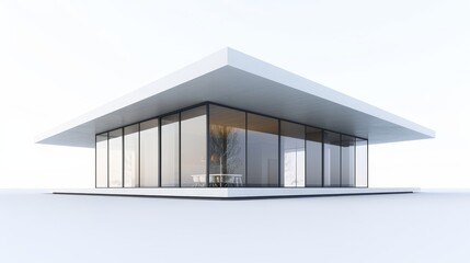 Abstract 3d render of an isolated building  AI generated illustration