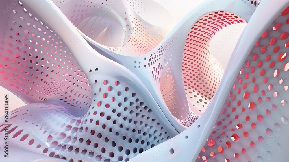 Poster abstract shapes and patterns in a 3d render ai generated illustration