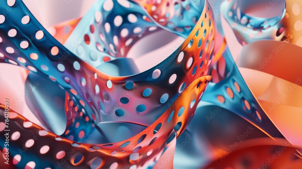 Poster Abstract shapes and patterns in a 3d render   AI generated illustration