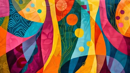 Abstract patterns in a vibrant color palette   AI generated illustration