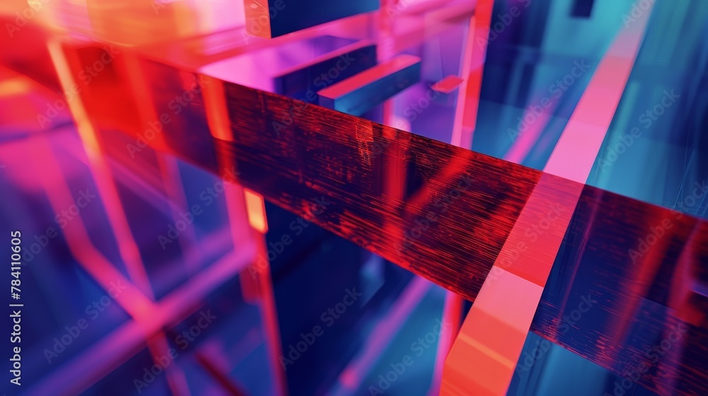 Poster abstract shapes intersecting in space ai generated illustration