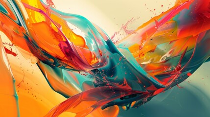 Abstract shapes taking flight in a vibrant world  AI generated illustration