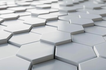 sleek light grey hexagonal grid background with white highlights modern 3d illustration
