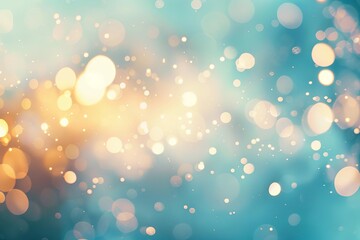 soft white bokeh lights on blue background dreamy abstract illustration
