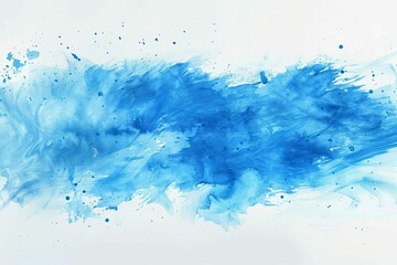 vibrant blue artistic watercolor paint splash and brush stroke effect abstract background