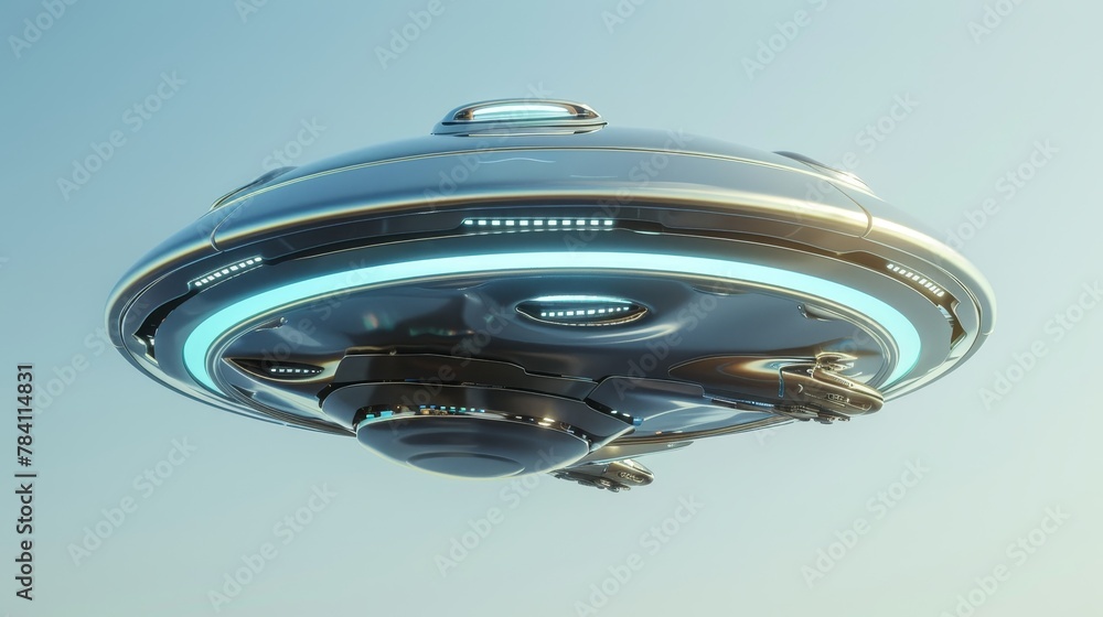 Poster an isolated 3d render of a futuristic flying object ai generated illustration